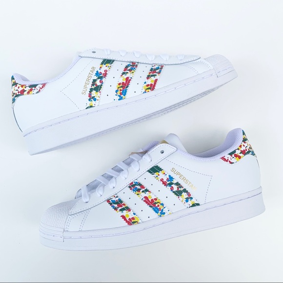 adidas SUPERSTAR SHOES Marble/Splash White/Gold - Picture 4 of 16